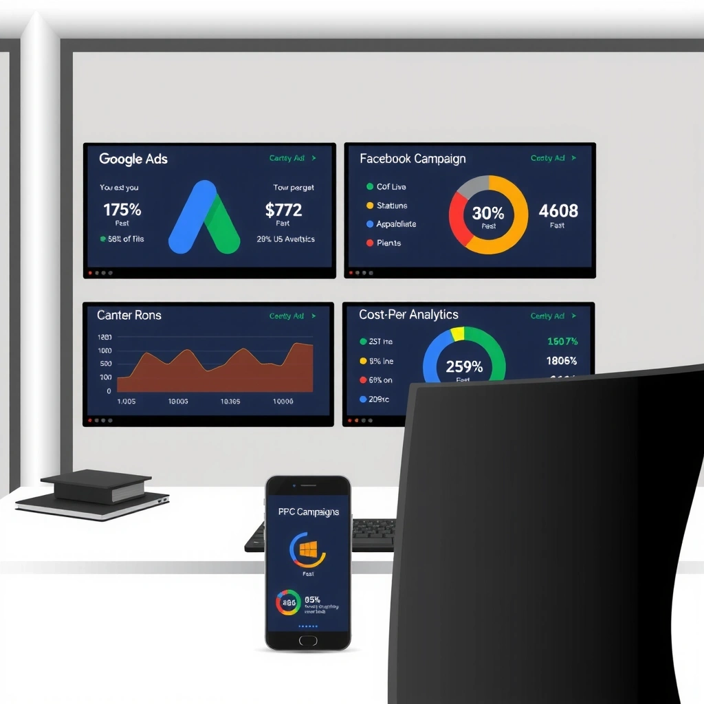 PPC advertising dashboard with campaign analytics